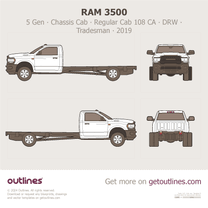 2019 Ram 3500 5 Gen Chassis Cab ∙ Regular Cab 108 CA ∙ DRW ∙ Tradesman Pickup Truck blueprint