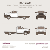 2019 Ram 3500 5 Gen Chassis Cab ∙ Regular Cab 60 CA ∙ DRW ∙ Tradesman Pickup Truck blueprint
