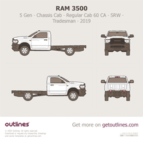 2019 Ram 3500 5 Gen Chassis Cab ∙ Regular Cab 60 CA ∙ SRW ∙ Tradesman Pickup Truck blueprint