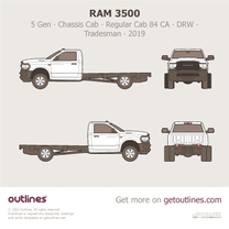 2019 Ram 3500 5 Gen Chassis Cab ∙ Regular Cab 84 CA ∙ DRW ∙ Tradesman Pickup Truck blueprint