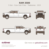 2019 Ram 3500 5 Gen Crew Cab 8' Box ∙ Tradesman Pickup Truck blueprint