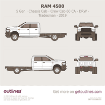 2019 Ram 4500 5 Gen Chassis Cab ∙ Crew Cab 60 CA ∙ DRW ∙ Tradesman Pickup Truck blueprint