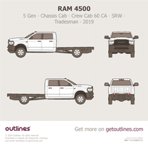 2019 Ram 4500 5 Gen Chassis Cab ∙ Crew Cab 60 CA ∙ SRW ∙ Tradesman Pickup Truck blueprint