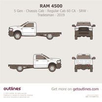 2019 Ram 4500 5 Gen Chassis Cab ∙ Regular Cab 60 CA ∙ SRW ∙ Tradesman Pickup Truck blueprint