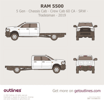 2019 Ram 5500 5 Gen Chassis Cab ∙ Crew Cab 60 CA ∙ SRW ∙ Tradesman Pickup Truck blueprint