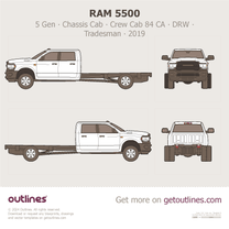 2019 Ram 5500 5 Gen Chassis Cab ∙ Crew Cab 84 CA ∙ DRW ∙ Tradesman Pickup Truck blueprint