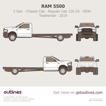 2019 Ram 5500 5 Gen Chassis Cab ∙ Regular Cab 120 CA ∙ DRW ∙ Tradesman Pickup Truck blueprint