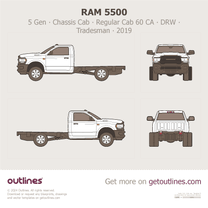 2019 Ram 5500 5 Gen Chassis Cab ∙ Regular Cab 60 CA ∙ DRW ∙ Tradesman Pickup Truck blueprint