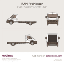 2014 Ram ProMaster 1 Gen Cutaway ∙ 136 WB ∙ CA Chassis Heavy Truck blueprint