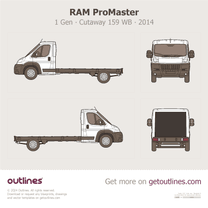 2014 Ram ProMaster 1 Gen Cutaway ∙ 159 WB ∙ CA Chassis Heavy Truck blueprint