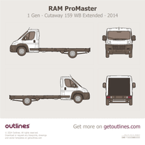 2014 Ram ProMaster 1 Gen Cutaway ∙ 159 WB Extended ∙ CA Chassis Heavy Truck blueprint