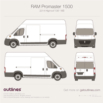 2014 Ram ProMaster 1500 Cargo 136'' High Roof Van blueprint