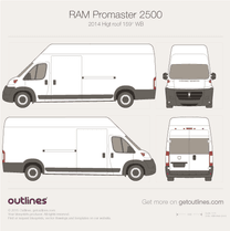 2014 Ram ProMaster 2500 Cargo 159'' High Roof Van blueprint
