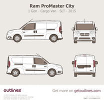 2015 Ram ProMaster City 1 Gen Cargo ∙ SLT Van blueprint