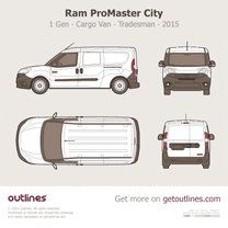 2015 Ram ProMaster City 1 Gen Cargo ∙ Tradesman ∙ Top View Van blueprint