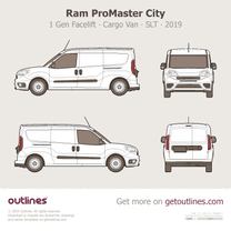 2019 Ram ProMaster City 1 Gen Facelift Cargo ∙ SLT Van blueprint