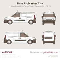 2019 Ram ProMaster City 1 Gen Facelift Cargo ∙ Tradesman Van blueprint