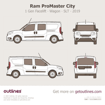 2019 Ram ProMaster City 1 Gen Facelift Wagon ∙ SLT Wagon blueprint