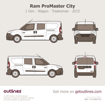 2015 Ram ProMaster City 1 Gen Wagon ∙ Tradesman Wagon blueprint