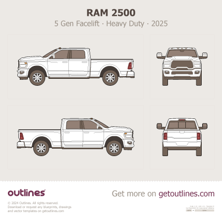 2025 Ram 2500 5 Gen Facelift ∙ Heavy Duty ∙ HD Crew Cab 6'4