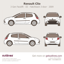2009 Renault Clio 3 Gen Facelift ∙ III 3-door Hatchback blueprint