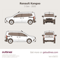 2020 Renault Kangoo 3 Gen Wagon blueprint