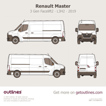 2019 Renault Master 3 Gen Facelift2 L3H2 ∙ Panel Van Van blueprint