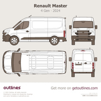 2024 Renault Master 4 Gen Van ∙ L2H2 ∙ Top View Van blueprint