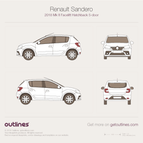 2018 Renault Sandero II 5-doors Facelift Hatchback blueprint