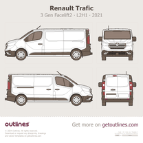2021 Renault Trafic 3 Gen Facelift2 ∙ X82 Panel Van ∙ L2H1 Van blueprint