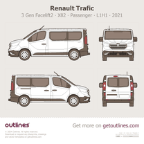 2021 Renault Trafic 3 Gen Facelift2 ∙ X82 Passenger Van ∙ L1H1 ∙ Renault Trucks Wagon blueprint