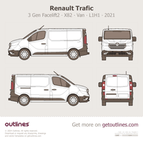 2021 Renault Trafic 3 Gen Facelift2 ∙ X82 Panel Van ∙ L1H1 ∙ Renault Trucks Wagon blueprint