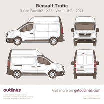 2021 Renault Trafic 3 Gen Facelift2 ∙ X82 Panel Van ∙ L1H2 ∙ Renault Trucks Wagon blueprint