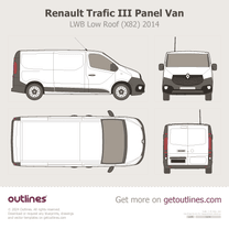 2014 Renault Trafic X82 Panel Van LWB Low Roof ∙ Top View Van blueprint