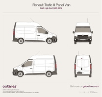 2014 Renault Trafic X82 Panel Van SWB High Roof Van blueprint