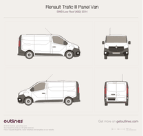 2014 Renault Trafic X82 Panel Van SWB Low Roof Van blueprint