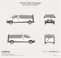 2007 Renault Trafic X83 Passenger LWB Low Roof Facelift Wagon blueprint