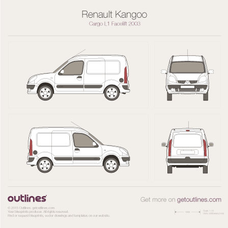 2003 Renault Kangoo Cargo Van blueprints and drawings
