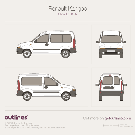 1997 Renault Kangoo Crew Van Van blueprints and drawings