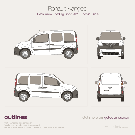 2014 Renault Kangoo Van Wagon blueprints and drawings