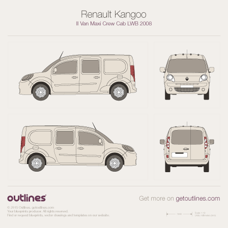 2008 Renault Kangoo Maxi Van Van blueprints and drawings