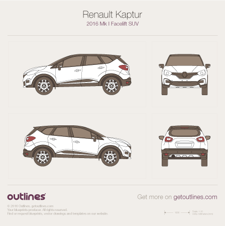 2017 Renault Kaptur SUV blueprints and drawings