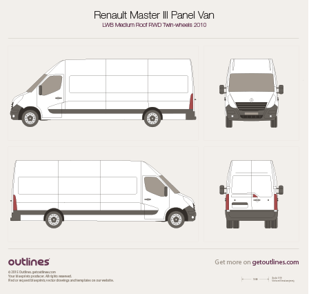 2010 Renault Master Panel Van Van blueprints and drawings