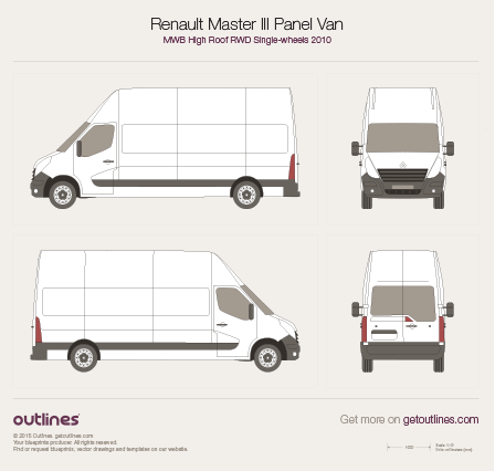 2010 Renault Master Panel Van Van blueprints and drawings