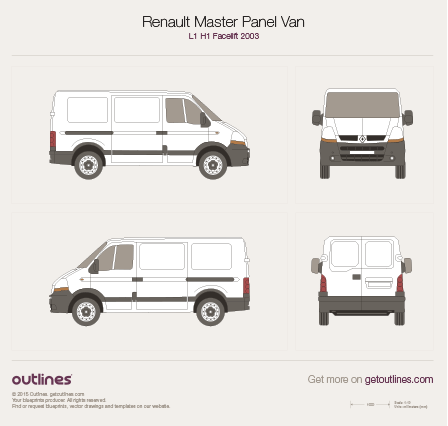 2003 Renault Master Panel Van Van blueprints and drawings