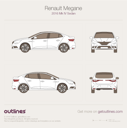 2016 Renault Megane IV Sedan blueprints and drawings