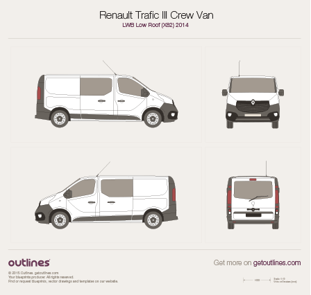 2014 Renault Trafic X82 Crew Van Van blueprints and drawings