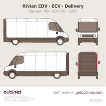 2023 Rivian Delivery 700 L2 Van blueprint