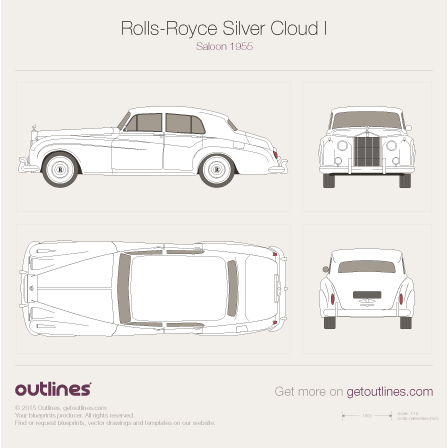 RollsRoyce blueprints collection download all models for 3D modeling or  wrap  Outlines