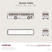 1963 Scania Vabis BF76-59 SKV Bus blueprint